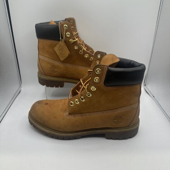 Timberland Premium 6 Inch Wheat Boots Mens Size 9 Brown Waterproof Lace Up - Picture 1 of 7